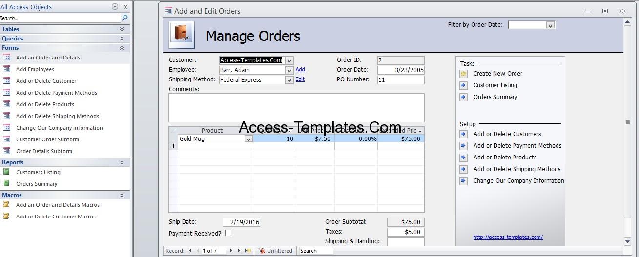 Microsoft Access Chemical Inventory Template